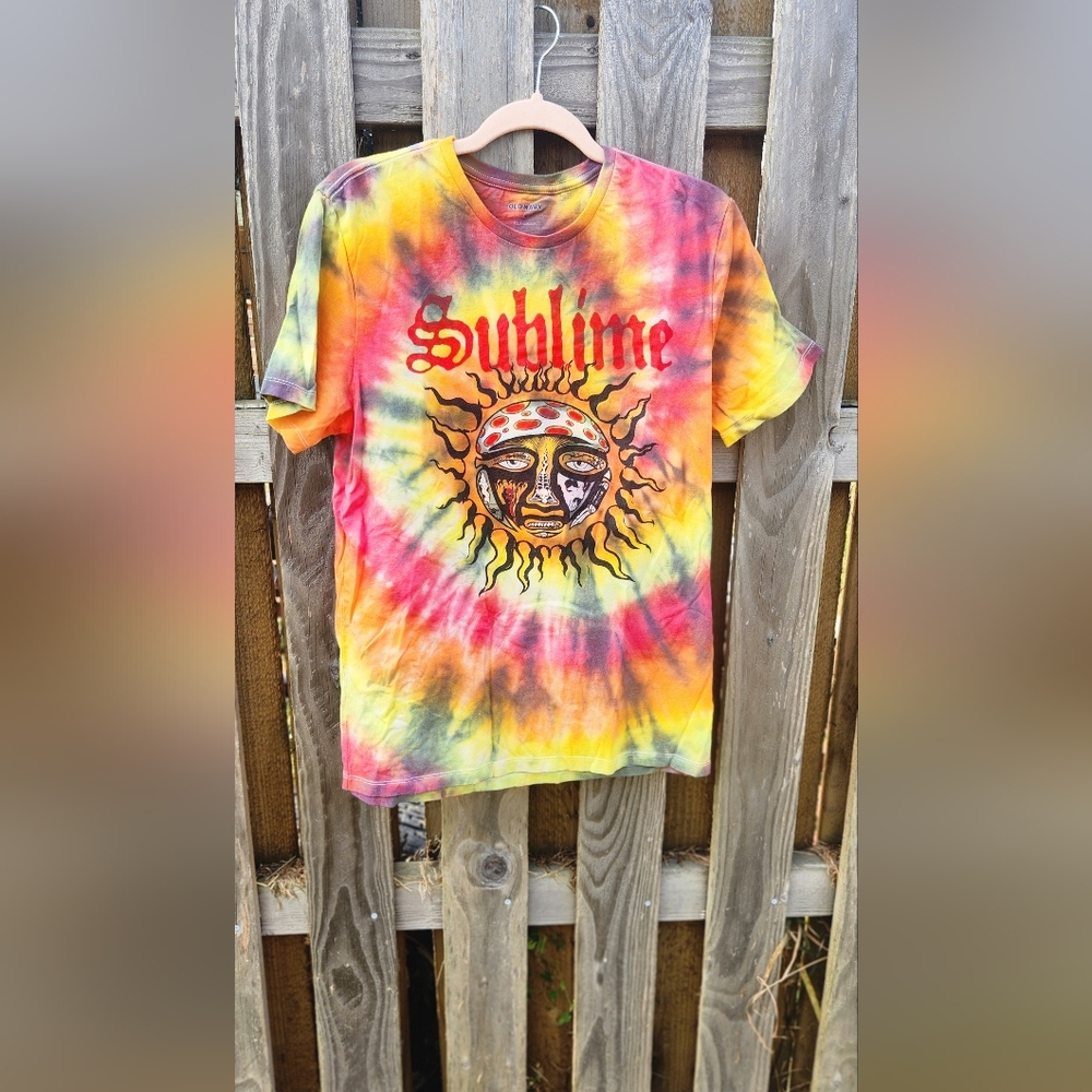 Handmade upcycled tie dyed mens sublime tee shirt